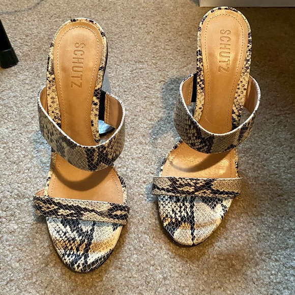 SCHUTZ Veridiana Transparent Column Heel Sandal 8 - Picture 6 of 13